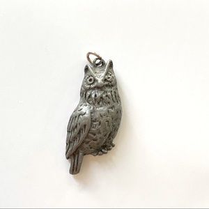 Pewter owl charm or pendant jewelry